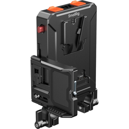 SmallRig 5881 - inteligentny adapter zasilania z płytką montażową do akumulatorów V-Mount (wersja z mocowaniem na 2x prę